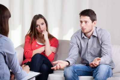 couple with problems during psychotherapy
